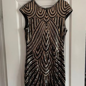Gold and Black Flapper Dress
